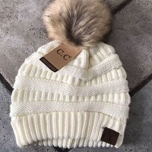 C.C White Beanie